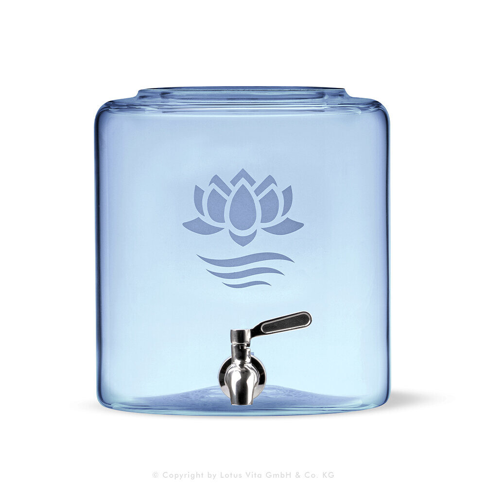 Produktbild: Ersatztank in blauem Glas für Fontana Wasserfilter 5L von Lotus Vita.